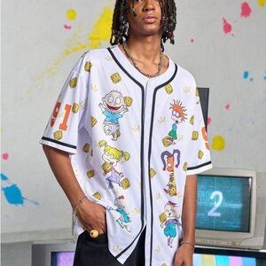 Nickelodeon White Jersey with Cartoon Graphics